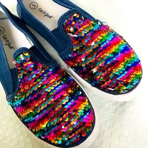 Kids Cat & Jack sequin slides Size 3